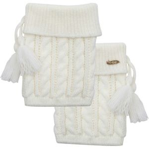 Ivory Cable Knit Tassel Boot Cuffs Boot Toppers